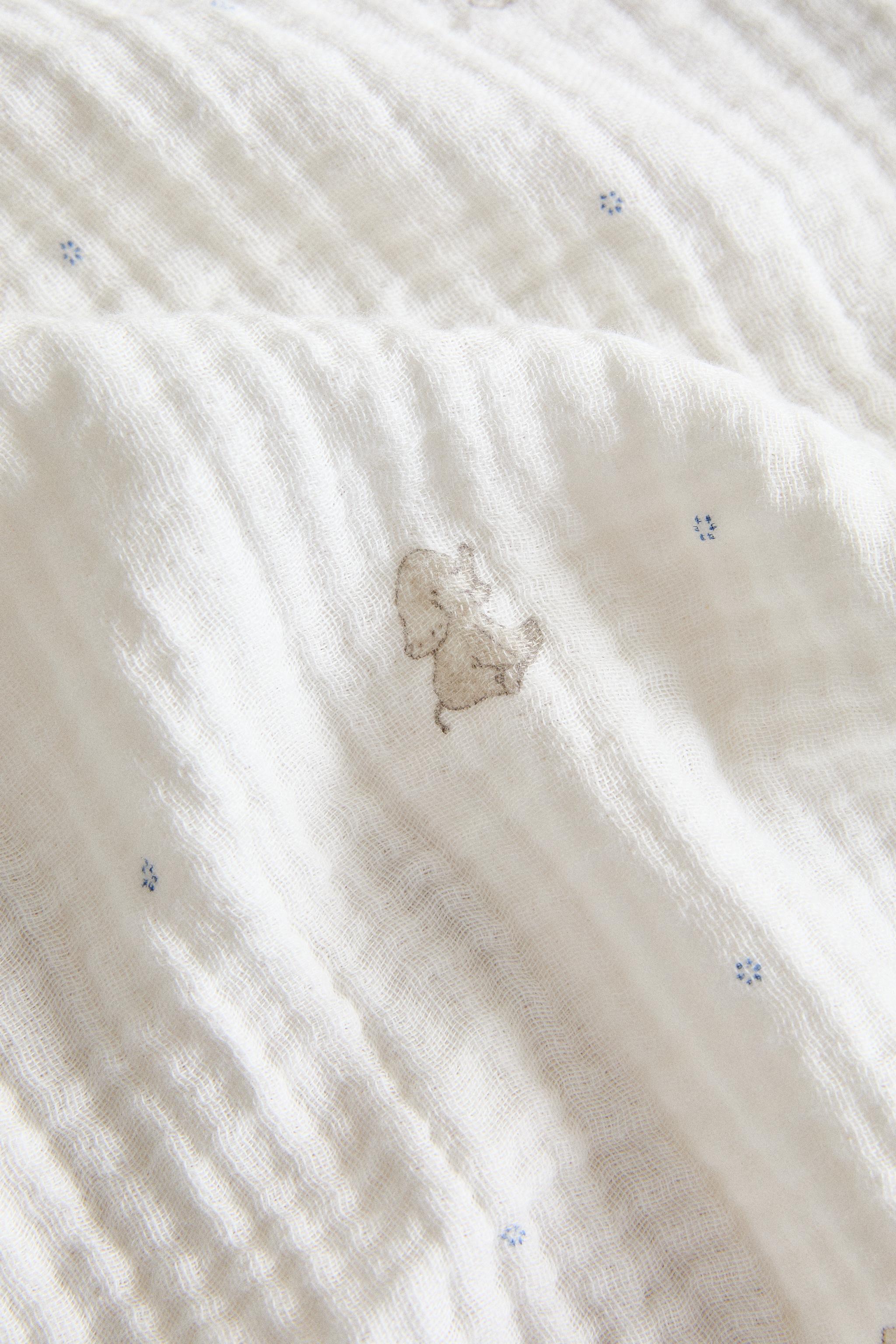 CHILDREN'S MUSLIN ELEPHANT FLAT SHEET